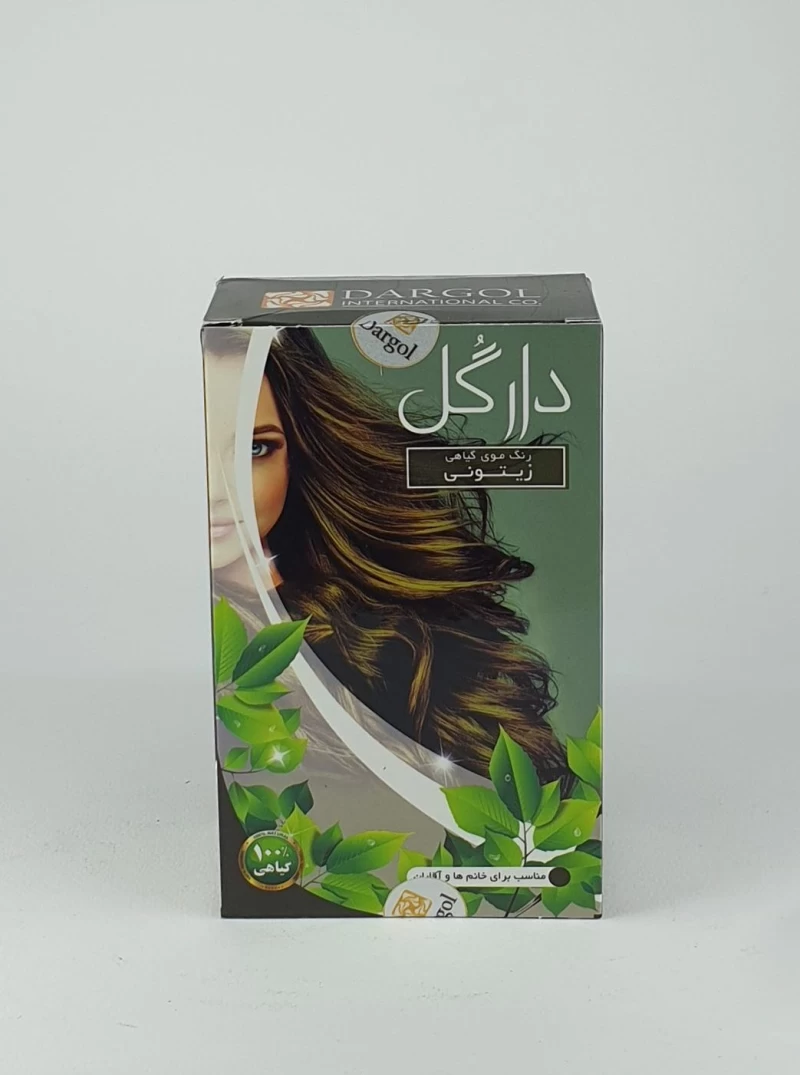 پودر رنگ مو دارگل وزن ۱۲۰ گرم رنگ زیتونی