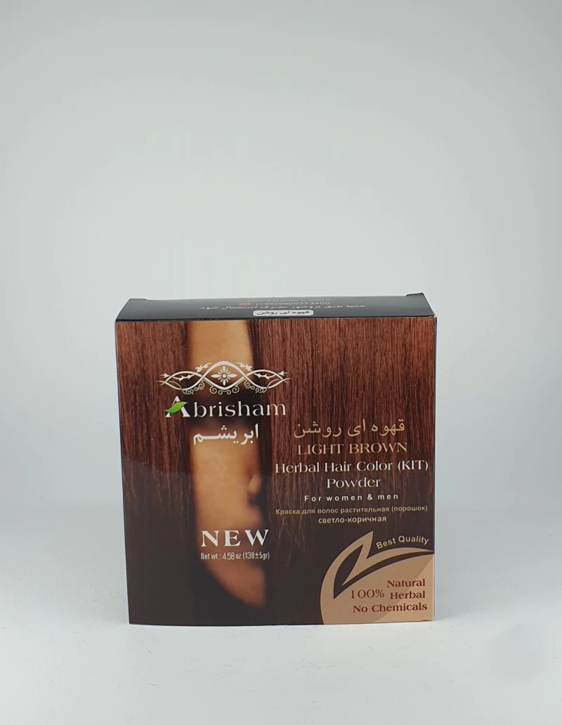 پودر رنگ مو ابریشم وزن ۱۳۰ گرم رنگ قهوه ای روشن