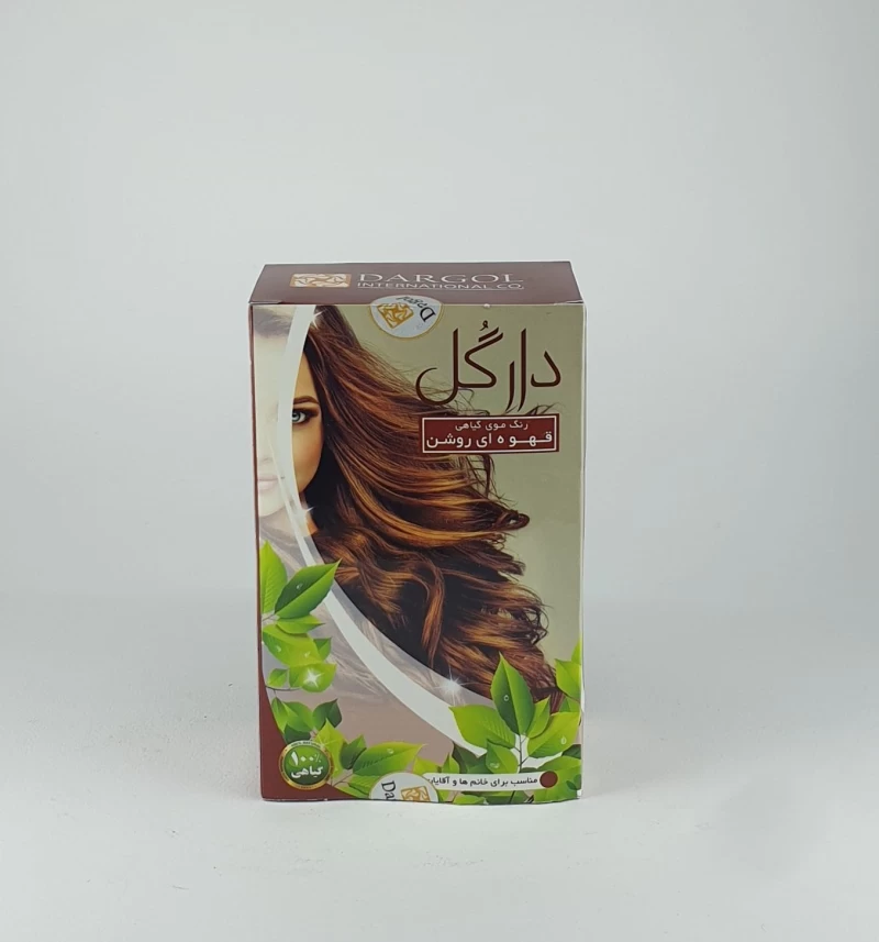 پودر رنگ مو دارگل وزن ۱۲۰ گرم رنگ قهوه ای روشن